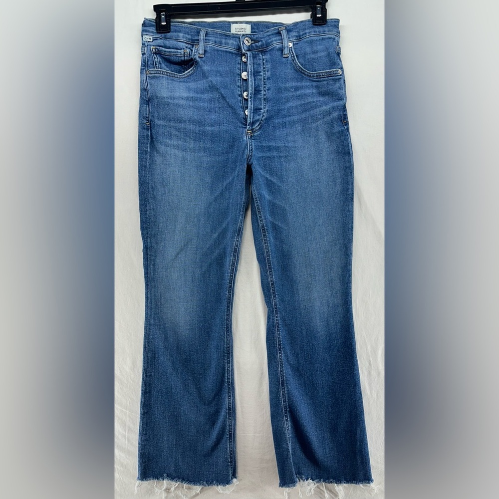 Citizens of Humanity Isola High Rise Cropped Button Fly Jeans Womens 29 Blue